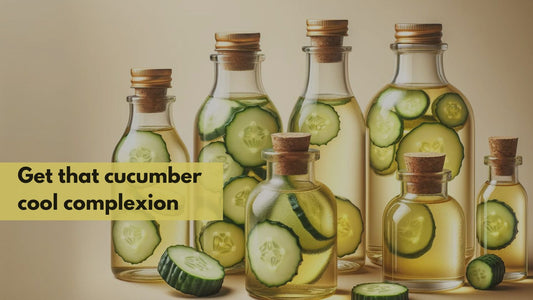 cucumber extract stored in glass bottles