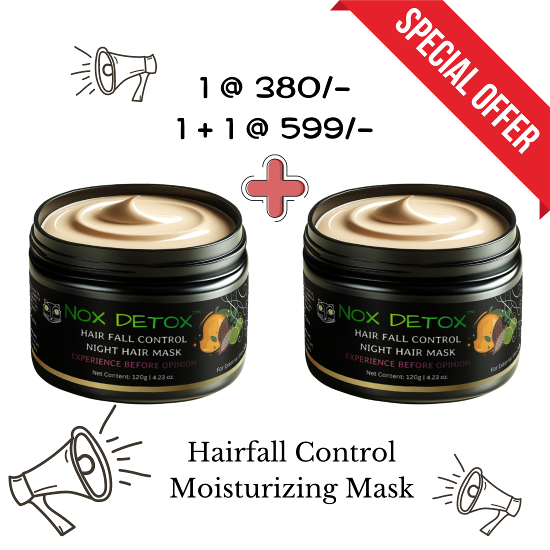 NOX DETOX Hair Fall Control Night Hair Mask 1 + 1