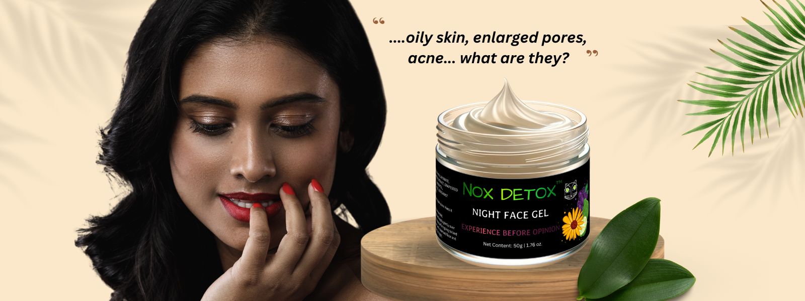 Night face gel for oily acne prone skin
