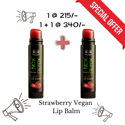 NOX DETOX Strawberry Vegan Lip Balm (1 + 1)